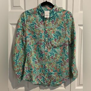 J crew button down fitted floral shirt, new with tags size S